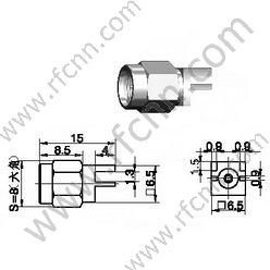 SMA жіноча кромка для PCB роз'єм RF