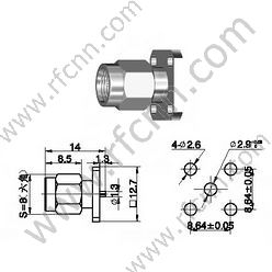 SMA Чоловік 4 отвори фланцевий Mount Micro-Strip RF-роз'єм