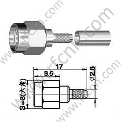 SMA Male Crimp для роз'єму RG174 RF