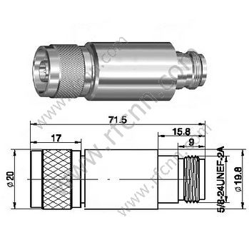 N чоловічий до жіночого аттенюатора -attenuation 30db