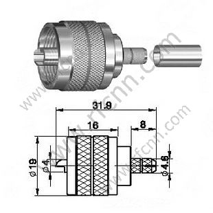UHF Male Crimp для роз'єму RG58 RF