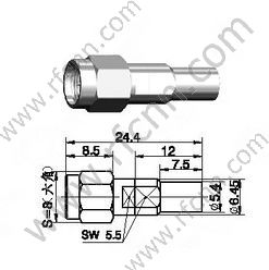 SMA Male Crimp для Semi-Rigid RG402 RF Connector