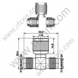 ТНК Т Введіть дві жінки до одного чоловічого роз'єму RF