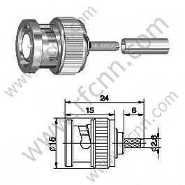 BNC Male для RG174 RF-роз'єму
