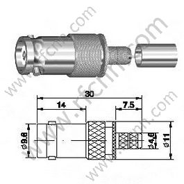 BNC Crimp жіноча для роз'єму RG58 RF
