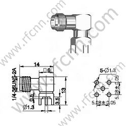 SMA жіночий правий кут для PCB RF-роз'єму