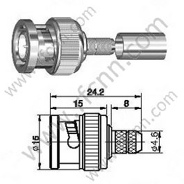 BNC чоловічий для роз'єму RG58 RF