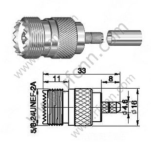 UHF Woman Crimp для роз'єму RG142 RF