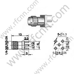 SMA жіноча для роз'єму RF PCB
