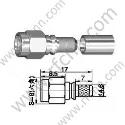 SMA Male Crimp для роз'єму RG58 RF