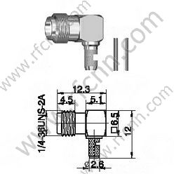 SMA Female Crimp прямого кута для роз'єму RG58