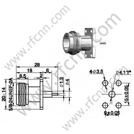 N жіночий фланцевий фланцевий RF-роз'єм
