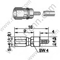 SSMC Male Crimp для роз'єму RG178 RF