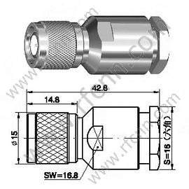ТНК Чоловічий затискач для роз'єму RG213 RF