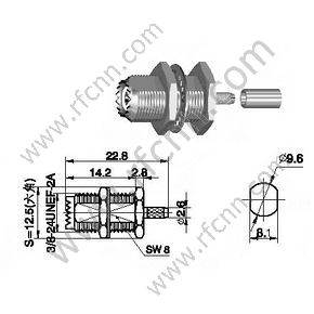 Mini UHF жіноча для RG174 RF Connector