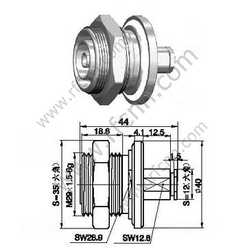 DIN 7/16 Bulkhead Panner Mount Female для RG58 RF Connector