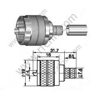 UHF Male Crimp для роз'єму LMR300 RF