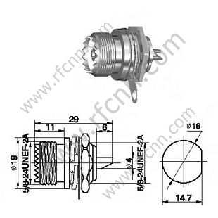 UHF жіноча перегородка панелі Mount RF-роз'єм