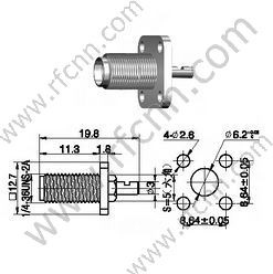 SMA Female Crimp Flange для роз'єму RG178 RF